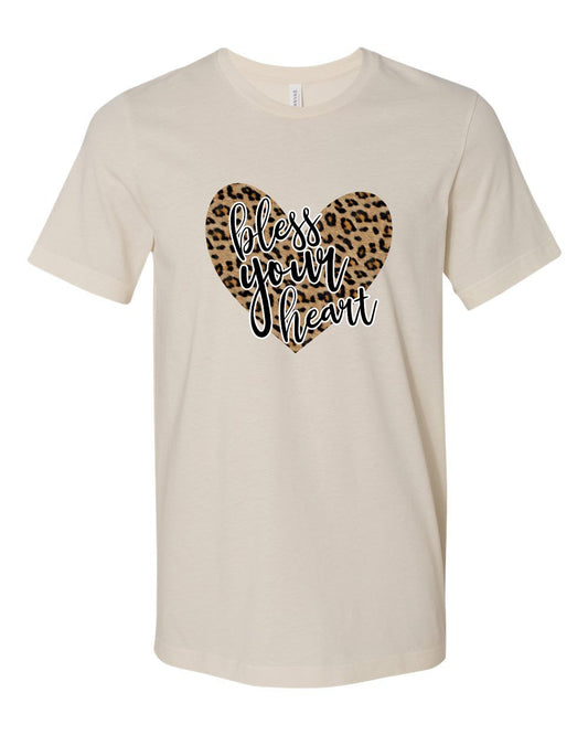 Bless Your Heart on Leopard Graphic Crew Neck Softstyle Tee  Ivy and Pearl Boutique S
