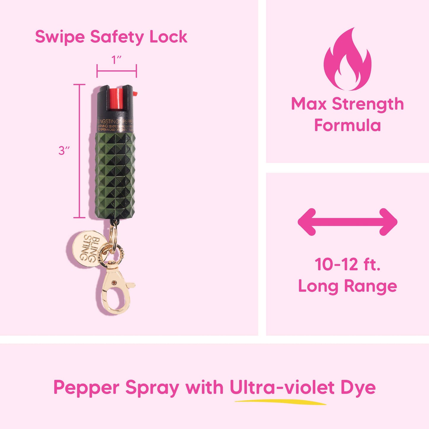 Blingsting Metallic Studded Pepper Spray Ivy and Pearl Boutique