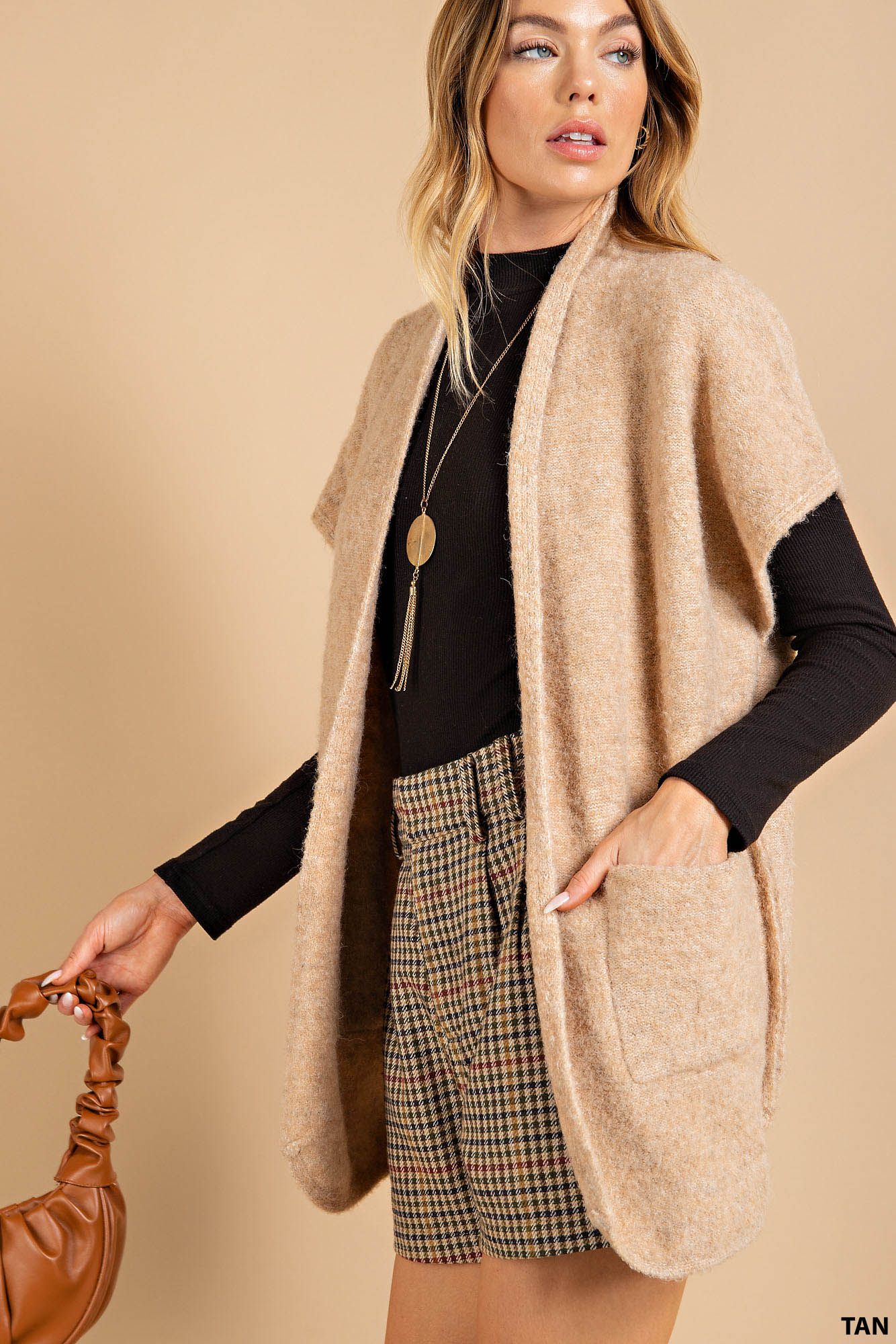 Boucle open sweater cardigan Ivy and Pearl Boutique