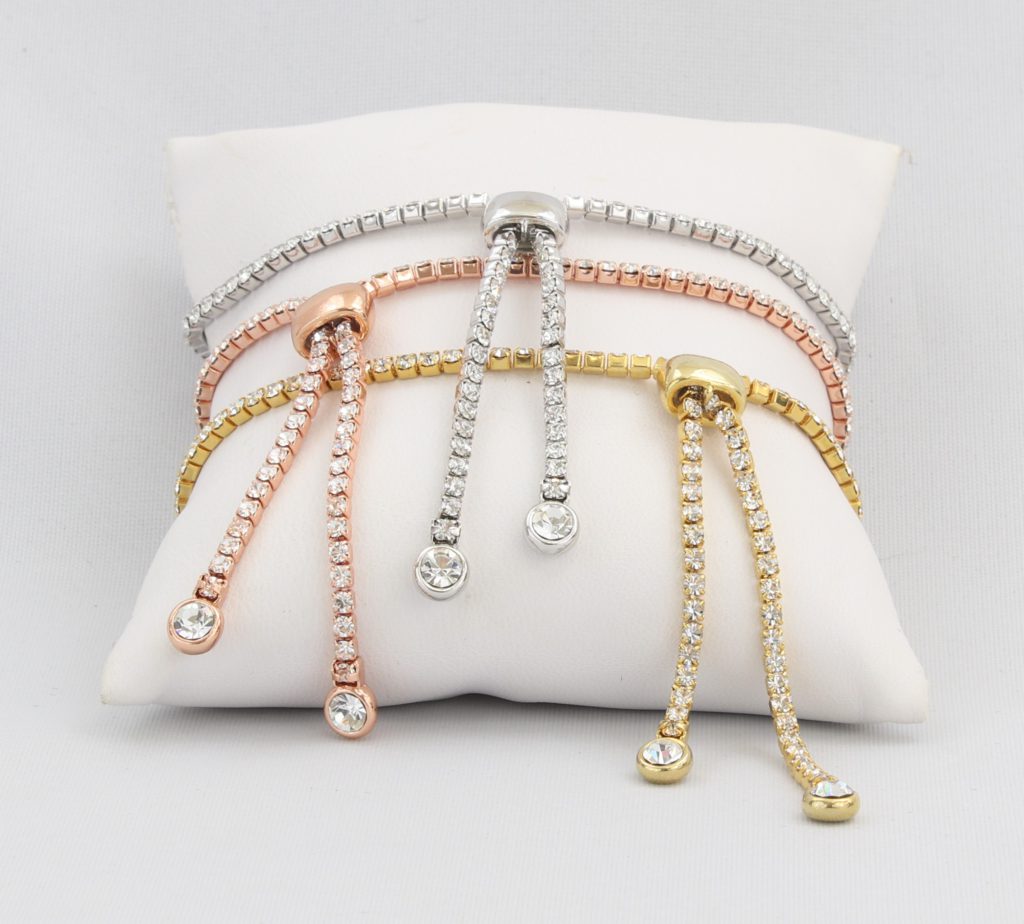 Box-snaked chain bracelet with inlaid diamond-like cubic zirconia stones Ivy and Pearl Boutique