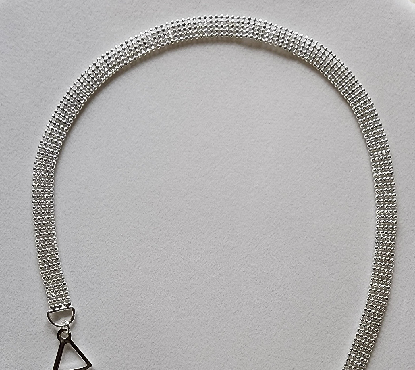 Brazilian Bra bling bra strap Ivy and Pearl Boutique Silver beads