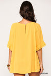 Bubble Crepe Ruffle Detail Top with Back Keyhole  Ivy and Pearl Boutique
