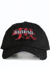 Buffalo plaid Mama Bear patch on black distressed cap  Ivy and Pearl Boutique
