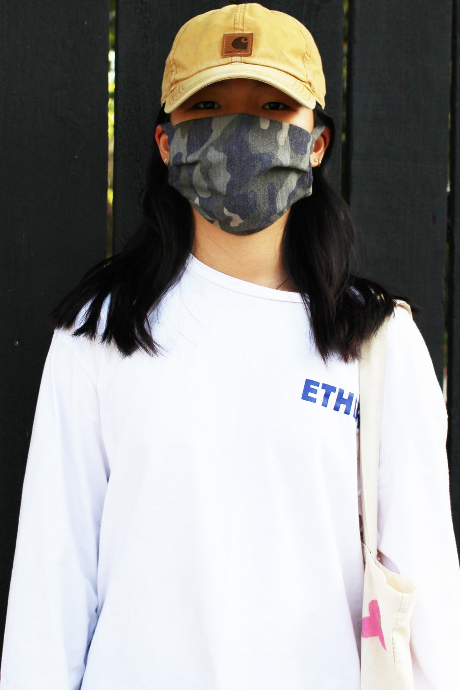 Camouflage 3D shaped full-coverage designer face mask Ivy and Pearl Boutique
