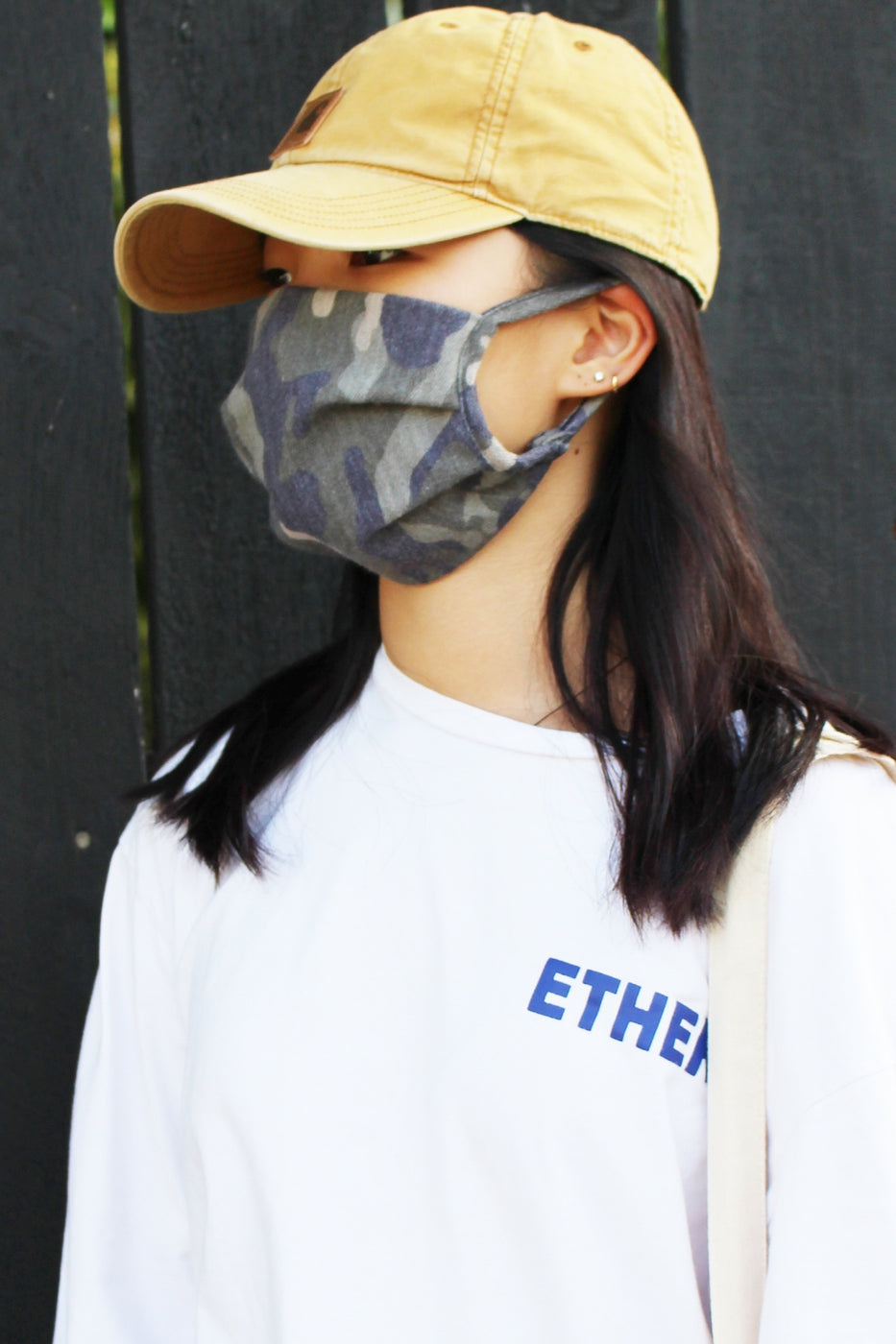 Camouflage 3D shaped full-coverage designer face mask Ivy and Pearl Boutique