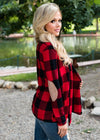 Casual plaid print kimono cardigan top with open front and elbow patch  Ivy and Pearl Boutique