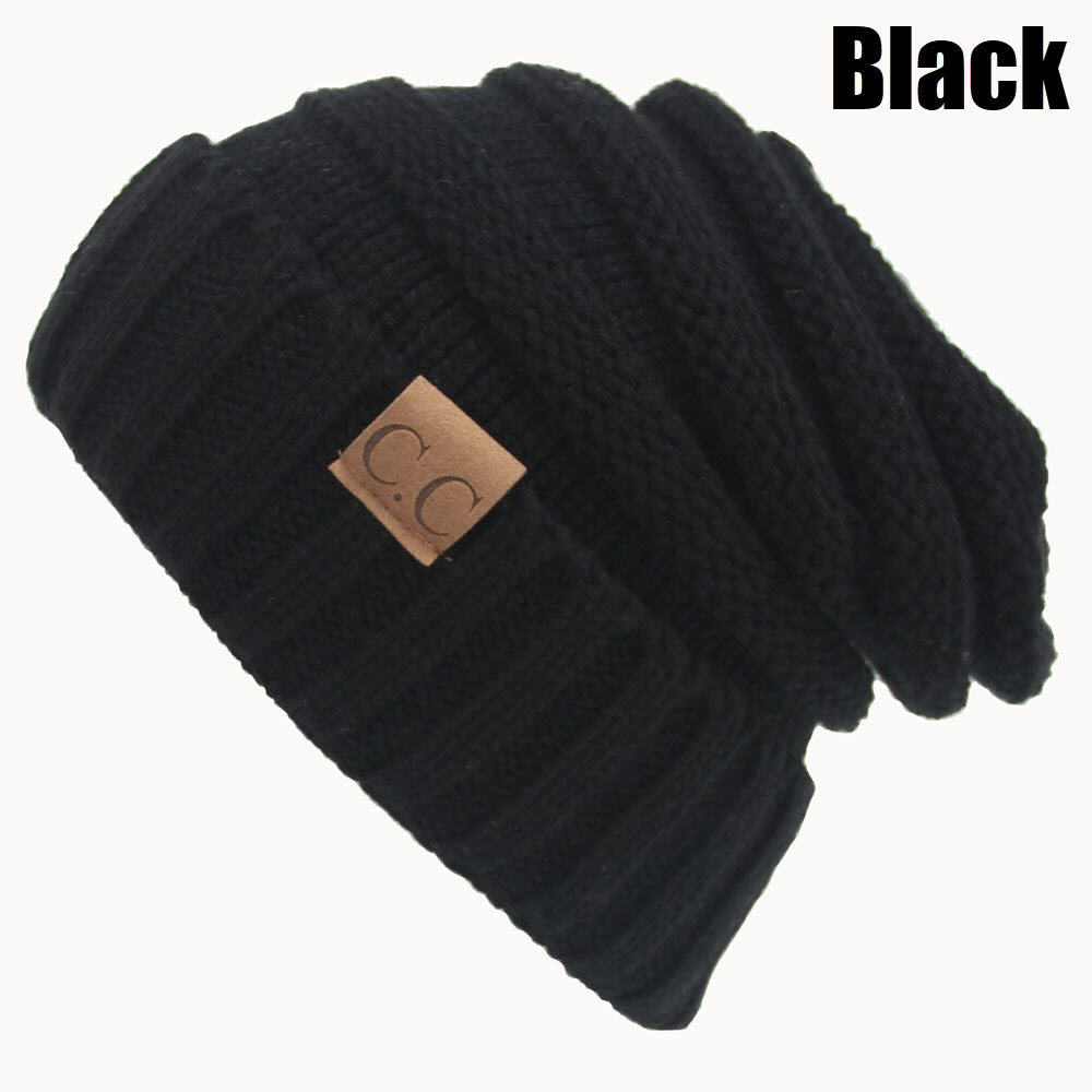 CC Oversized Chunky Skull cable knit crochet hat Ivy and Pearl Boutique