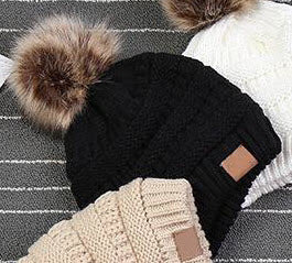CC Skullies fashion knit toboggan hat Ivy and Pearl Boutique Black