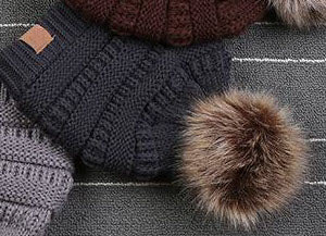 CC Skullies fashion knit toboggan hat Ivy and Pearl Boutique Dark gray