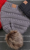 CC Skullies fashion knit toboggan hat  Ivy and Pearl Boutique Gray