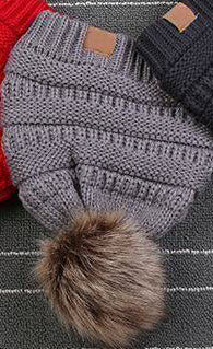 CC Skullies fashion knit toboggan hat Ivy and Pearl Boutique Gray