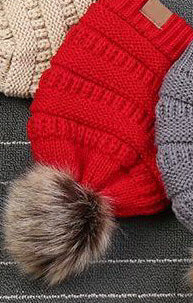 CC Skullies fashion knit toboggan hat Ivy and Pearl Boutique Red