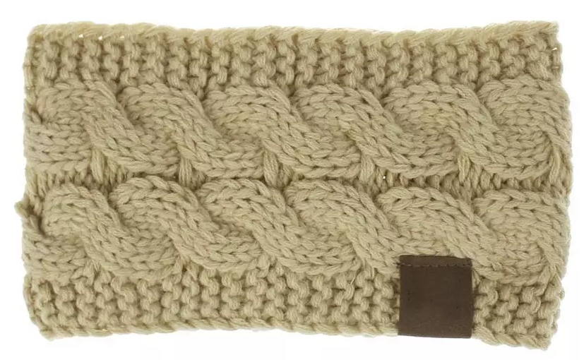 CC soft stretch winter cable knit ear warmer headband Ivy and Pearl Boutique