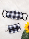Check Yes Gingham Face Mask with Double-Zipper Mini Versi Bag  Ivy and Pearl Boutique