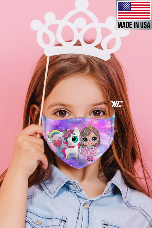 Children's face mask - Unicorn design washable mask Ivy and Pearl Boutique Unicorn Girl