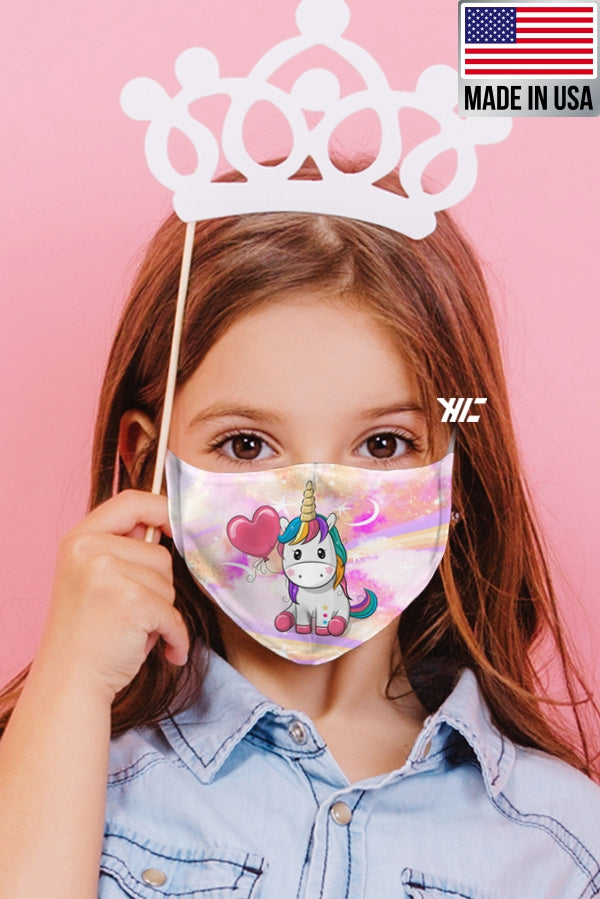 Children's face mask - Unicorn design washable mask Ivy and Pearl Boutique Unicorn Balloon