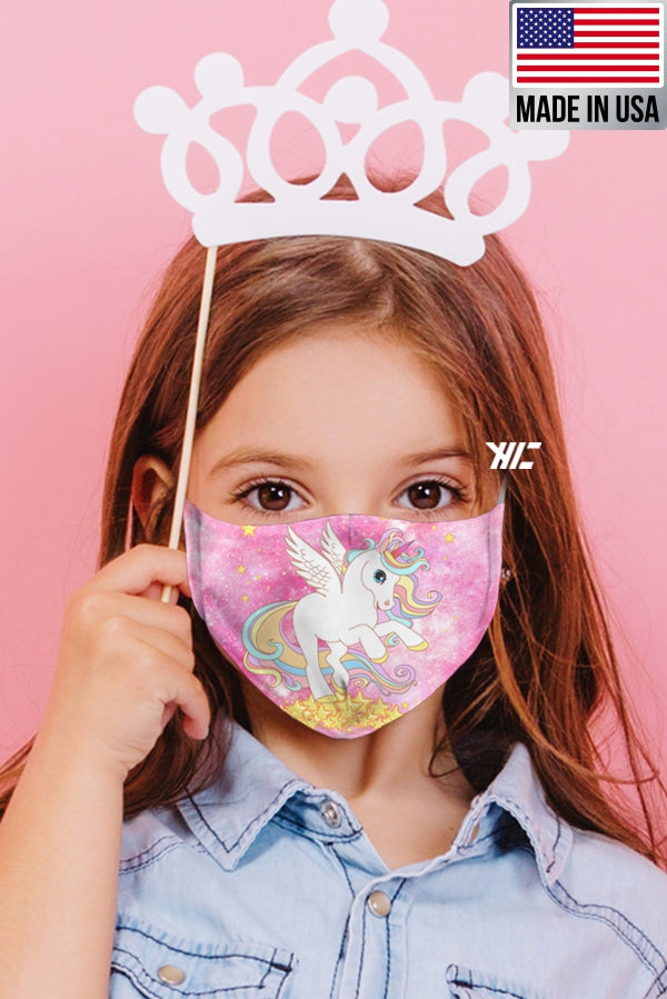 Children's face mask - Unicorn design washable mask Ivy and Pearl Boutique Unicorn Swirl