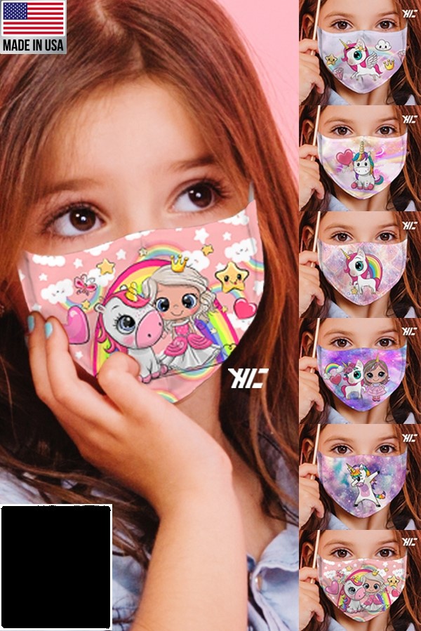 Children's face mask - Unicorn design washable mask Ivy and Pearl Boutique