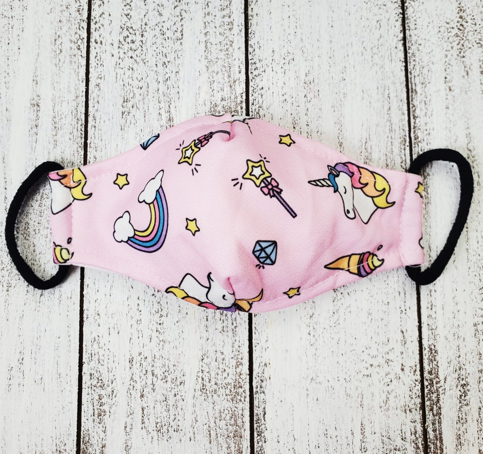 Children's face mask - Unicorn design washable mask Ivy and Pearl Boutique Unicorn Magic Wand