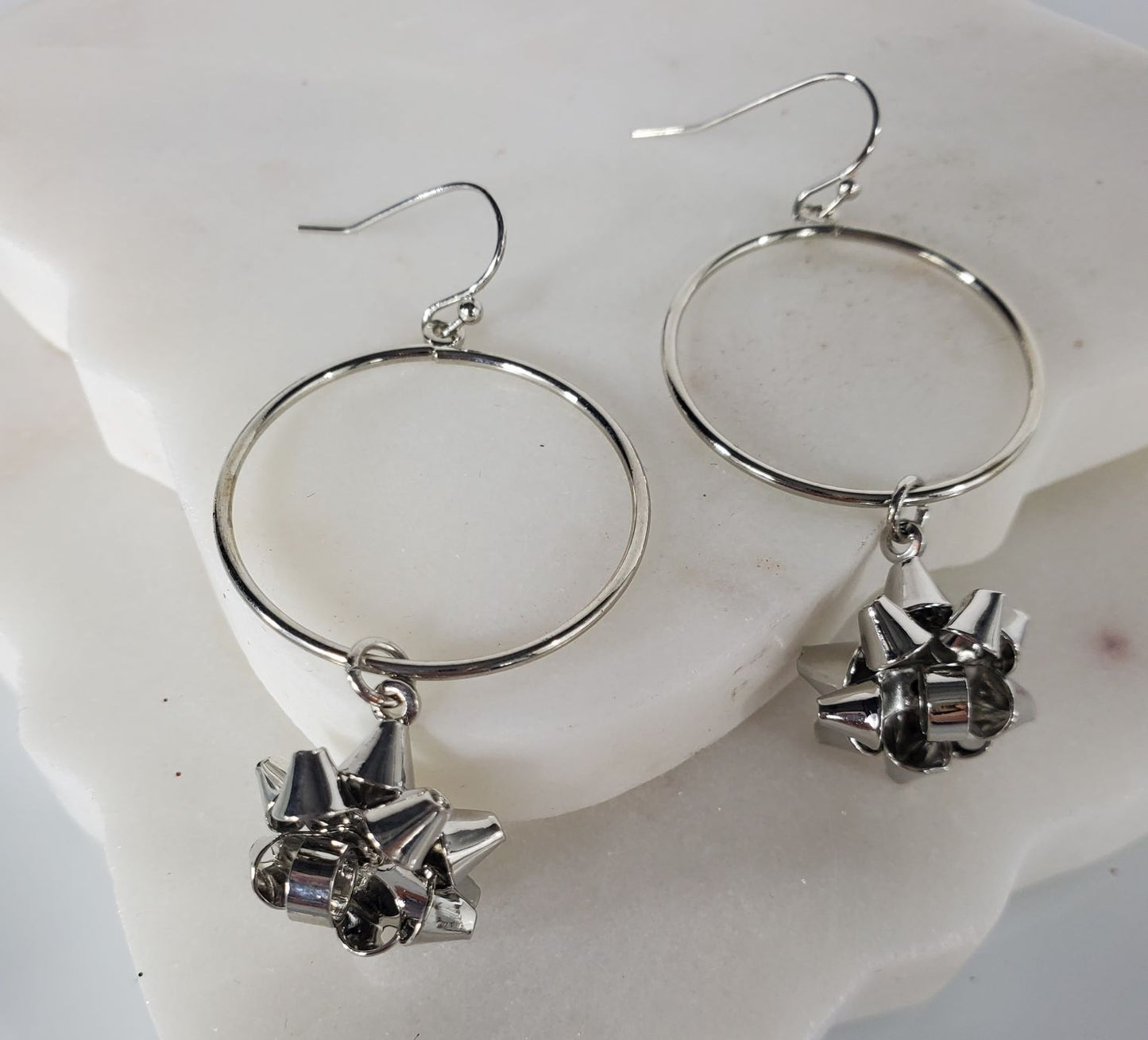 Christmas bow with loop earrings Ivy and Pearl Boutique