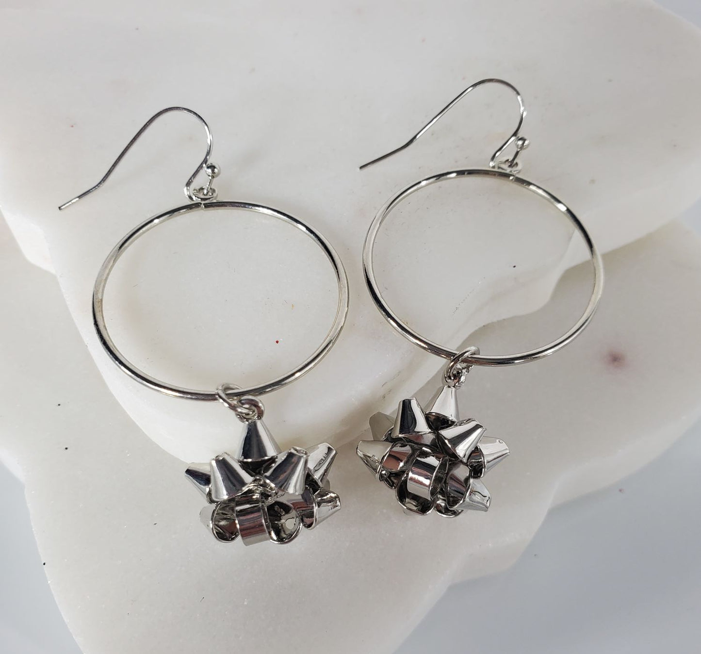 Christmas bow with loop earrings Ivy and Pearl Boutique