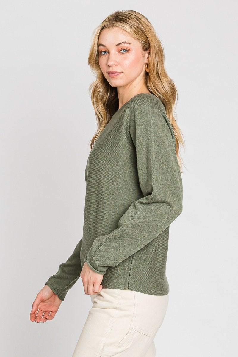 Viscose Classic Lightweight Crewneck Sweater  Ivy and Pearl Boutique