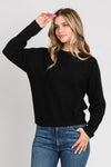 Viscose Classic Lightweight Crewneck Sweater  Ivy and Pearl Boutique Black M/L