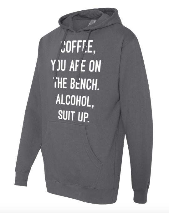 Coffee You're on the Bench Hoodie Sweatshirt Top Sweatshirt Ivy and Pearl Boutique M