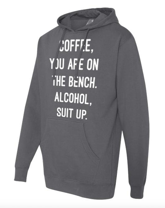 Coffee You're on the Bench Hoodie Sweatshirt Top Sweatshirt Ivy and Pearl Boutique M