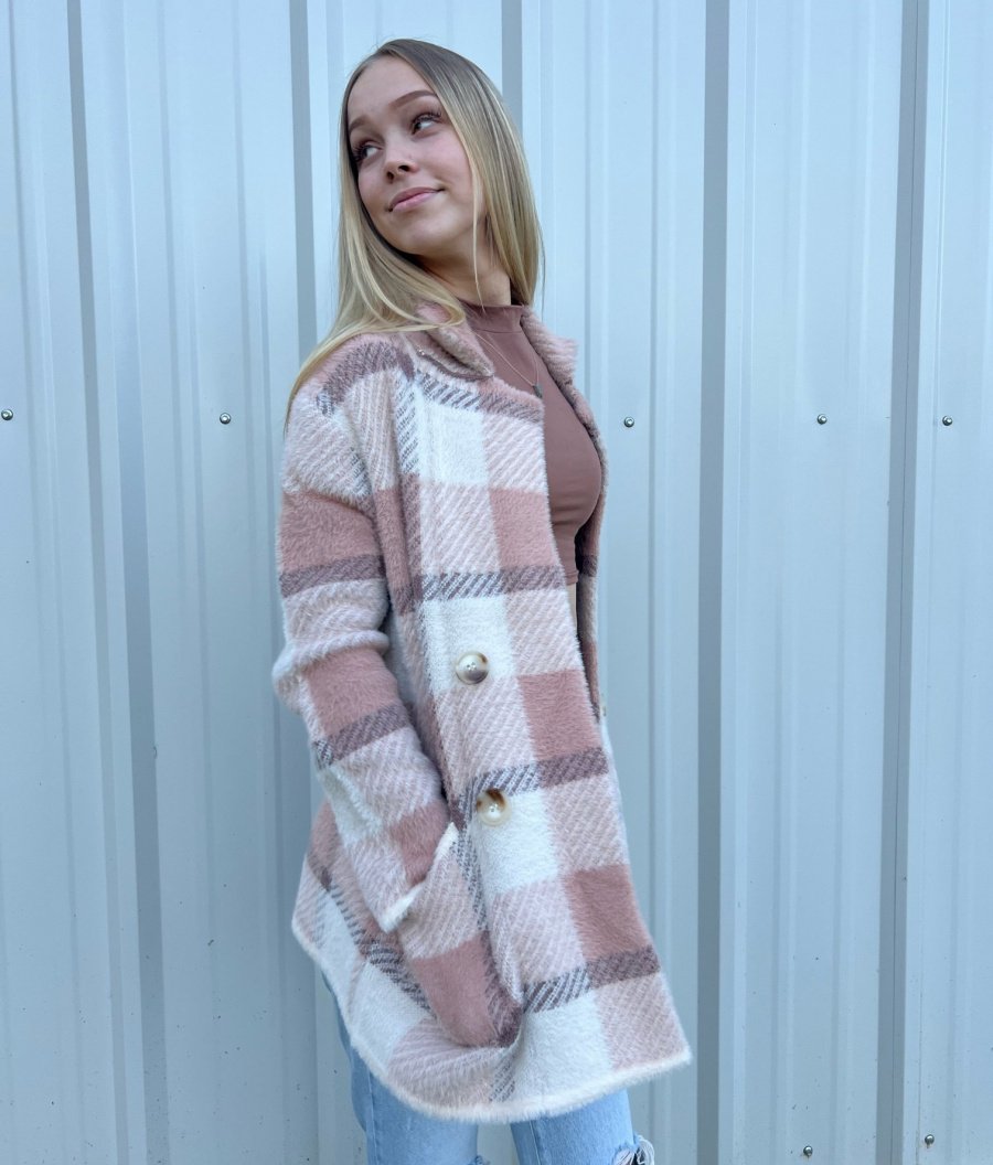 Collared double breasted knit jacket Ivy and Pearl Boutique