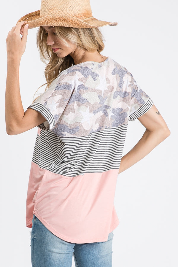 Color block pocket top with stars Ivy and Pearl Boutique