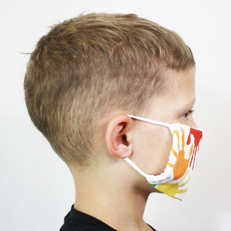 Colorful Painted Handprints Children's Face Mask Ivy and Pearl Boutique