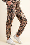 Comfortable Leopard Print Long Sleeve Sweatshirt and Pants Loungewear  Ivy and Pearl Boutique