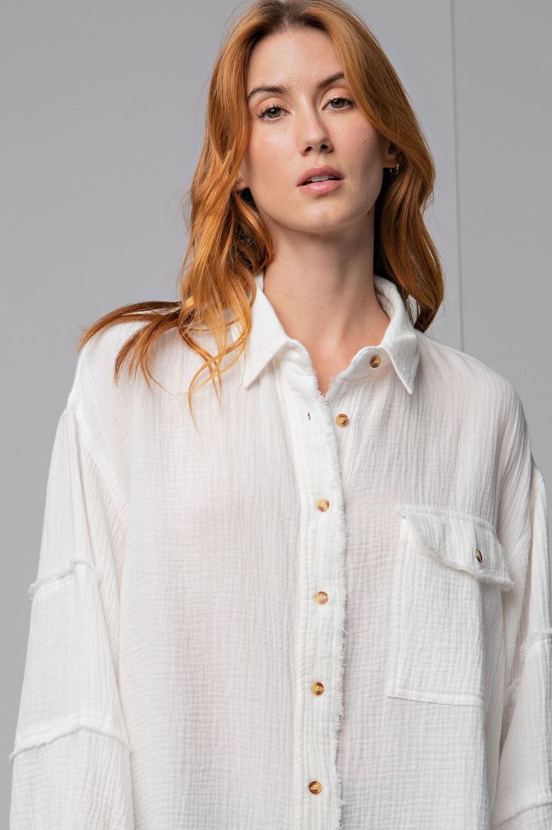 Cotton gauze loose fit shirt Ivy and Pearl Boutique