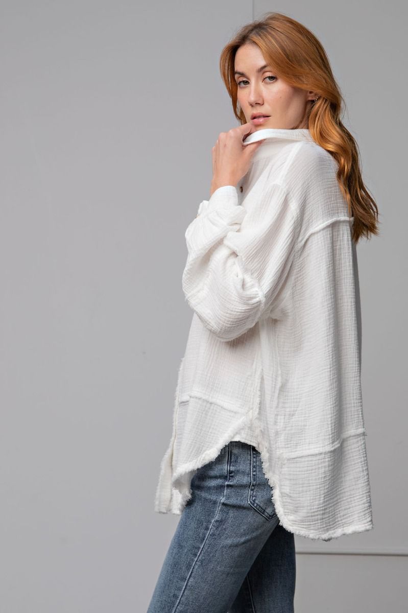 Cotton gauze loose fit shirt Ivy and Pearl Boutique