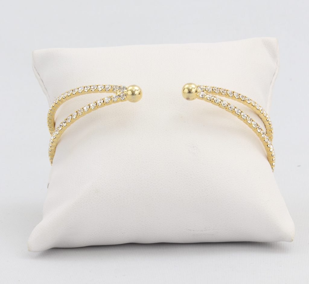 Criss-cross bracelet with inlaid simulated diamonds Ivy and Pearl Boutique