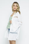 Crochet Lace Bell Sleeve Collared Cover Up  Ivy and Pearl Boutique