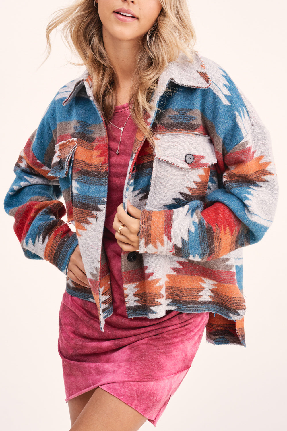 Cropped Body Eldora Aztec Jacket  Ivy and Pearl Boutique