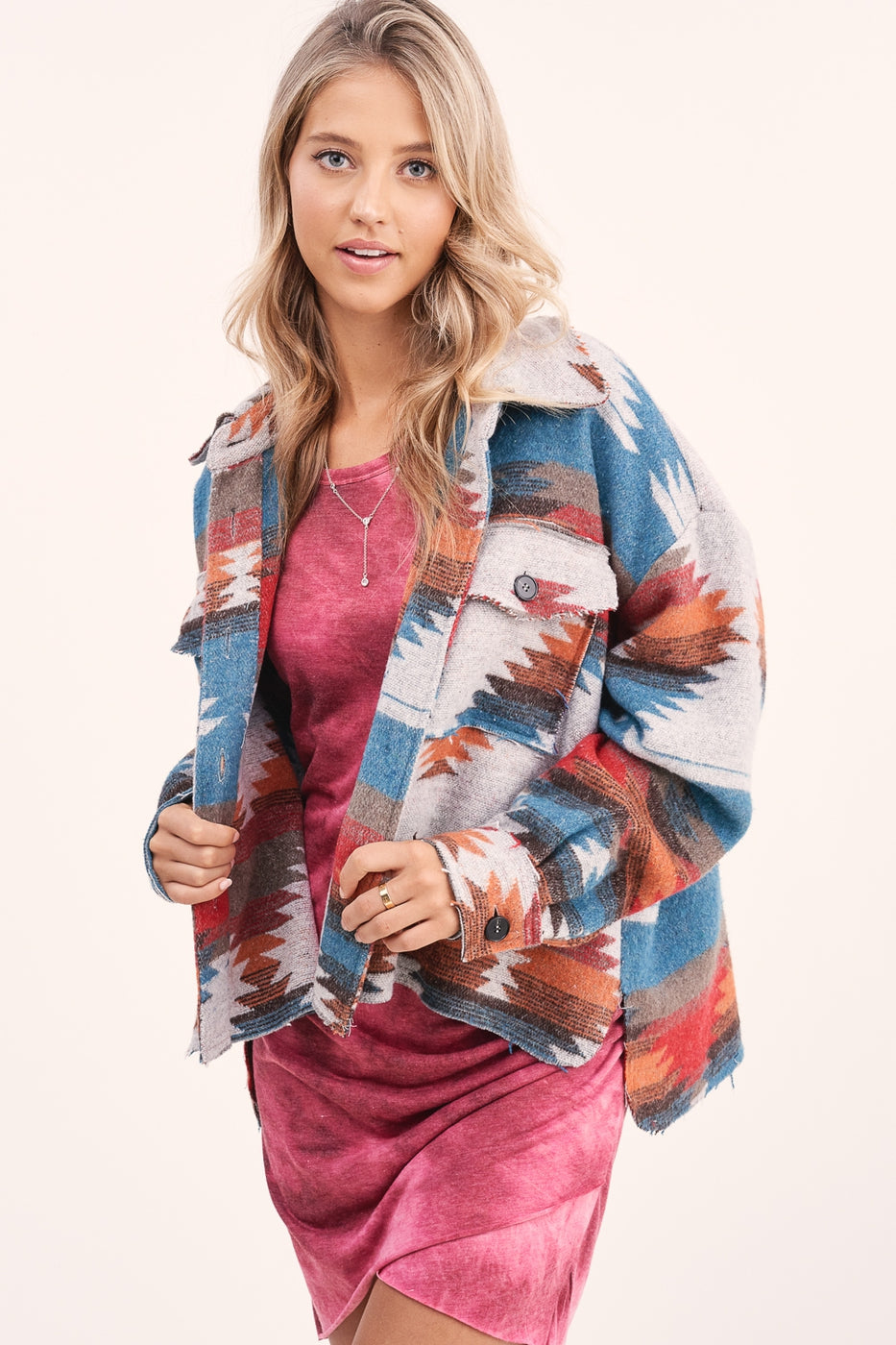 Cropped Body Eldora Aztec Jacket  Ivy and Pearl Boutique