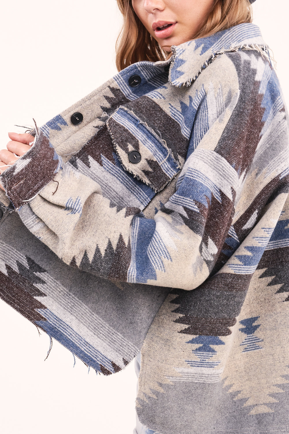 Cropped Body Eldora Aztec Jacket  Ivy and Pearl Boutique