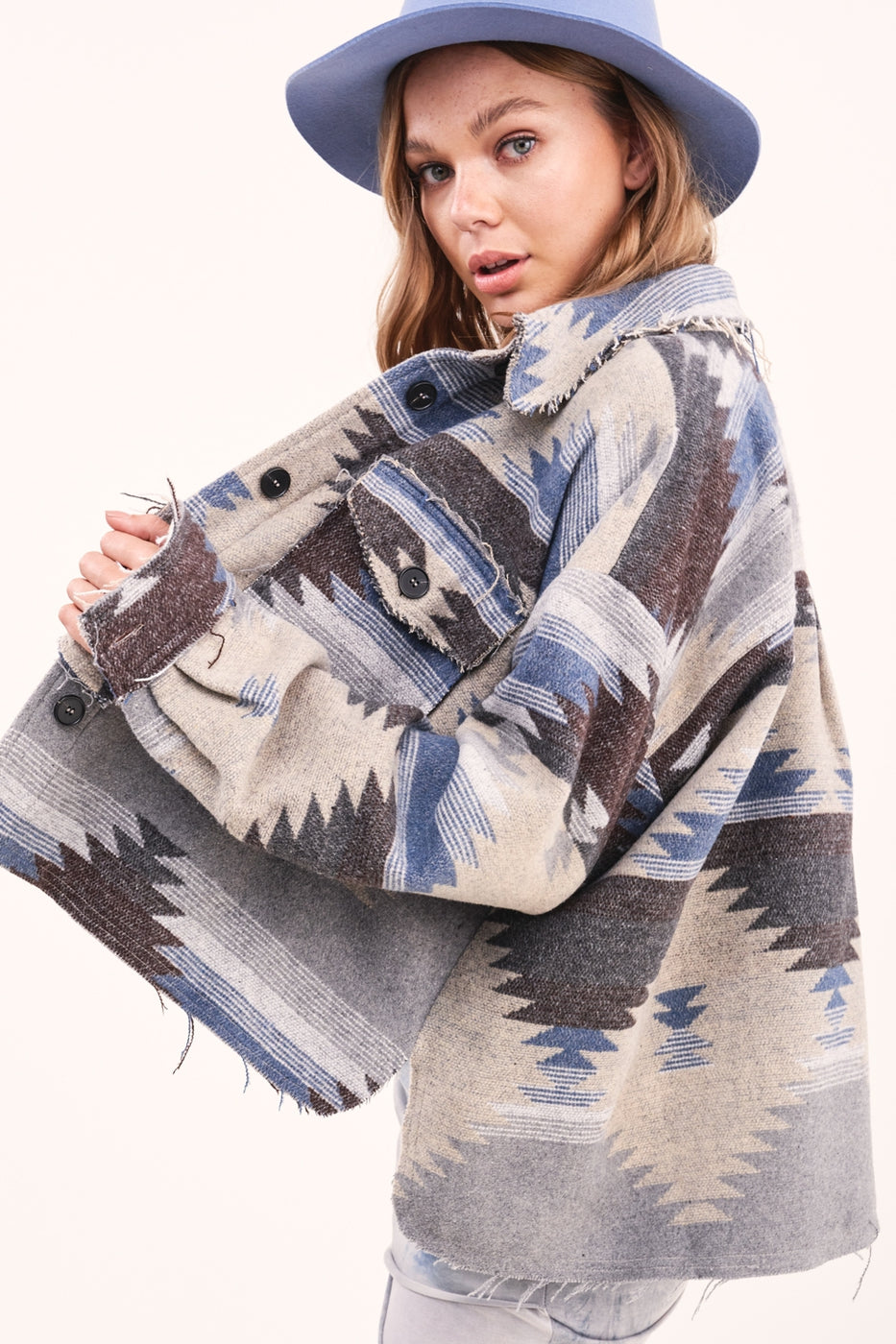 Cropped Body Eldora Aztec Jacket  Ivy and Pearl Boutique