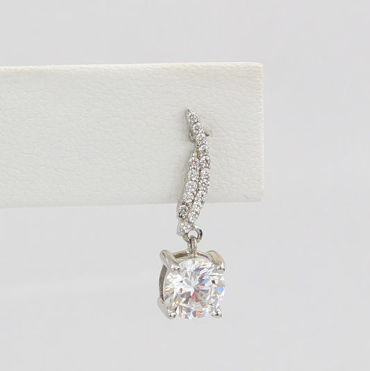 Bobby Schandra simulated diamond (Cubic Zirconia Diamond-quality Grade 5 ) dangle earring (6mm)  Ivy and Pearl Boutique