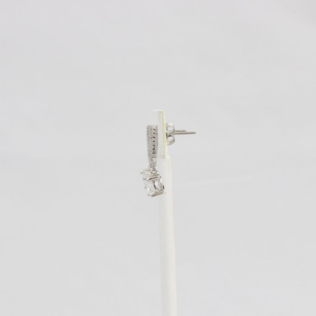 Bobby Schandra simulated diamond (Cubic Zirconia Diamond-quality Grade 5 ) dangle earring (6mm) Ivy and Pearl Boutique