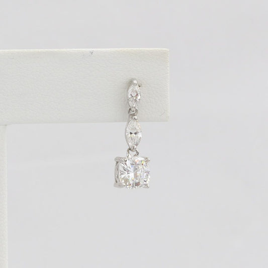 Bobby Schandra simulated diamond (Cubic Zirconia Diamond-quality Grade 5 ) dangle earring (6mm)  Ivy and Pearl Boutique