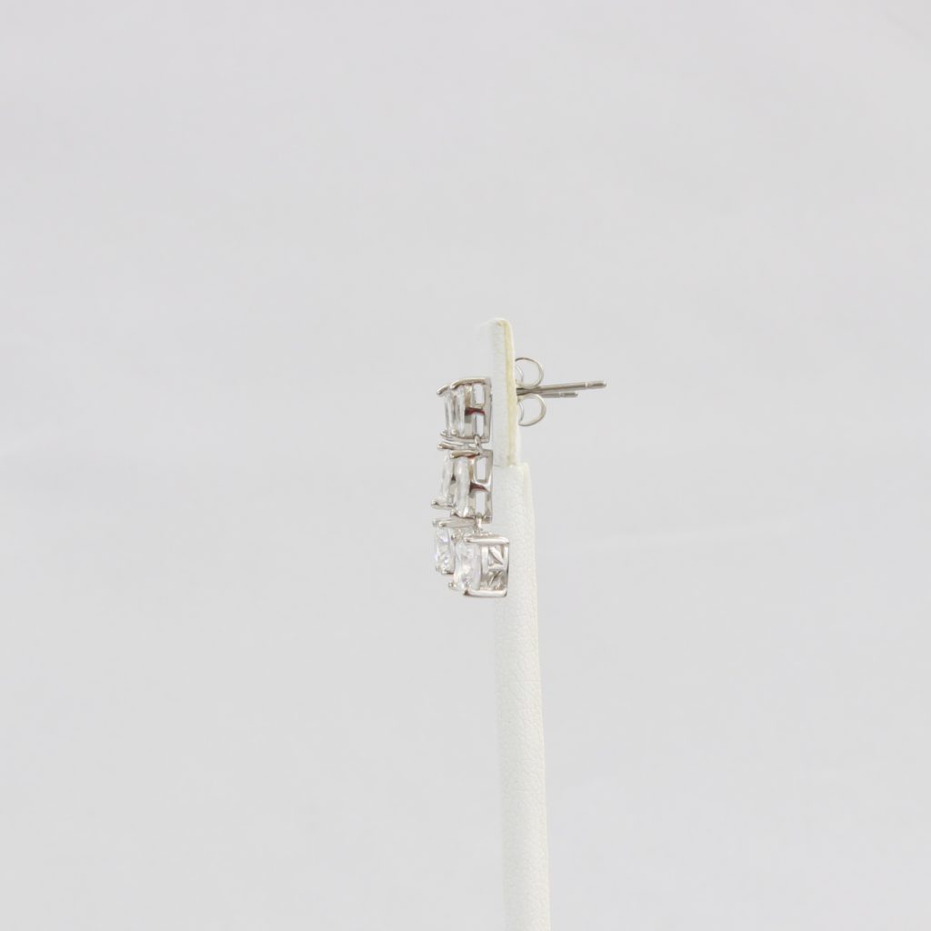 Bobby Schandra simulated diamond (Cubic Zirconia Diamond-quality Grade 5 ) dangle earring (6mm) Ivy and Pearl Boutique