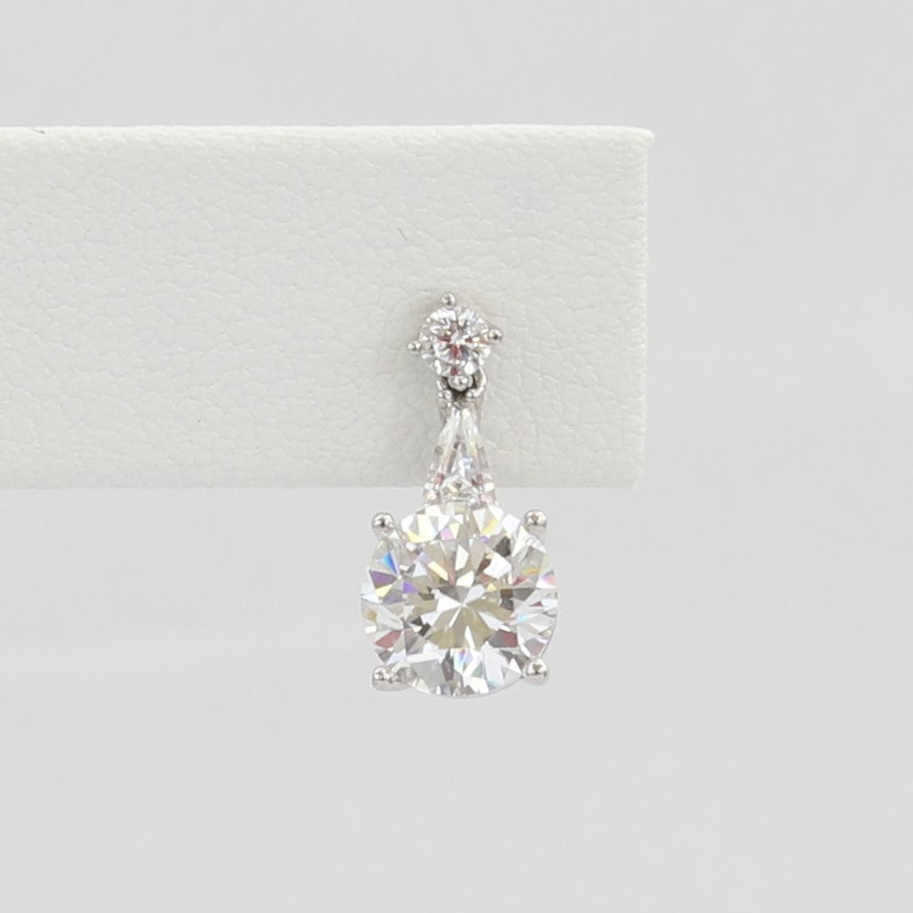 Bobby Schandra simulated diamond (Cubic Zirconia Diamond-quality Grade 5 ) dangle earring (7mm) Ivy and Pearl Boutique
