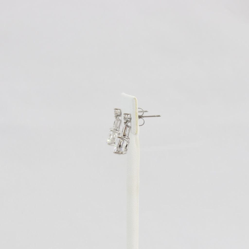 Bobby Schandra simulated diamond (Cubic Zirconia Diamond-quality Grade 5 ) dangle earring (7mm) Ivy and Pearl Boutique