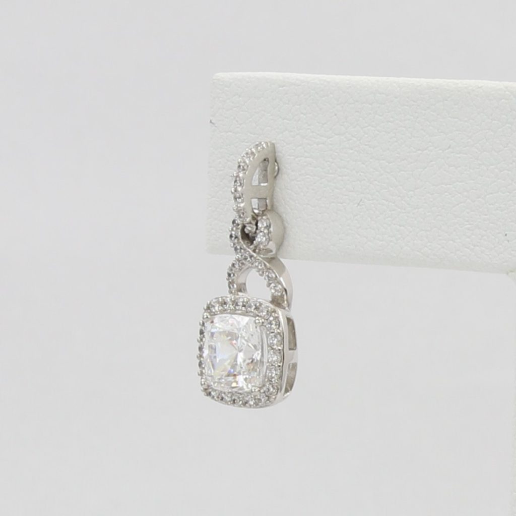 Bobby Schandra simulated diamond (Cubic Zirconia Diamond-quality Grade 5 ) dangle earring (8mm) Ivy and Pearl Boutique