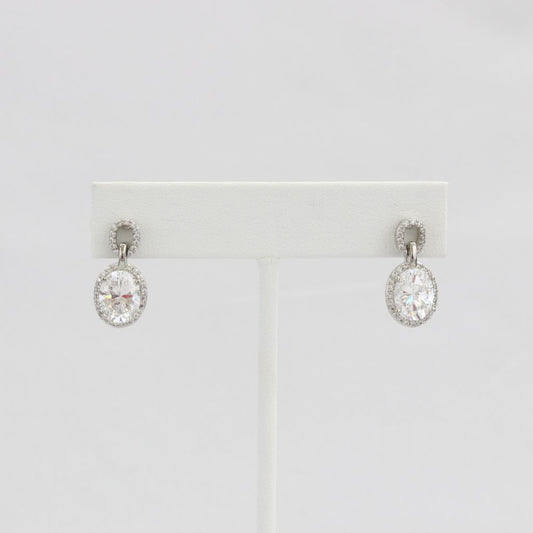 Bobby Schandra simulated diamond (Cubic Zirconia Diamond-quality Grade 5 ) dangle earring (10mm)  Ivy and Pearl Boutique