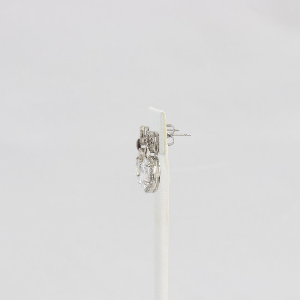 Bobby Schandra simulated diamond (Cubic Zirconia Diamond-quality Grade 5 ) dangle earring (10mm) Ivy and Pearl Boutique